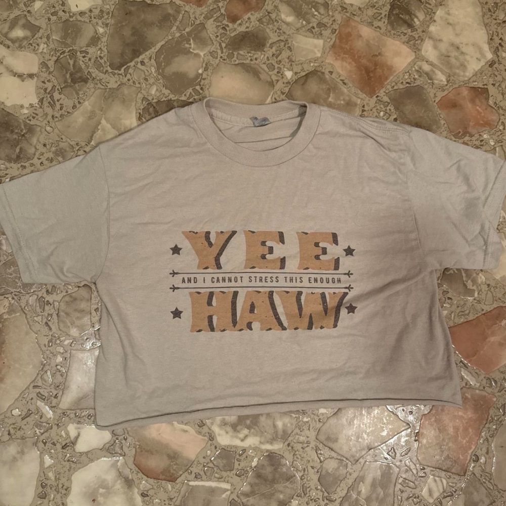 Tan Yee Haw Graphic Crop Top